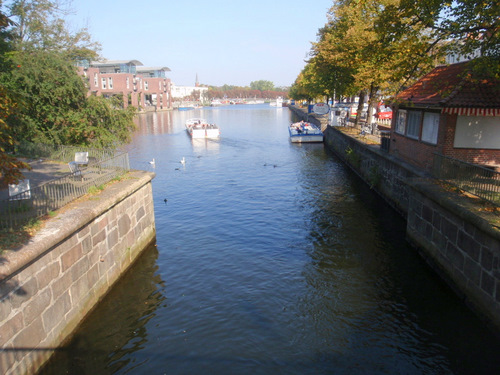 One of two river channels of the L&uuml;beck-St Peters River.